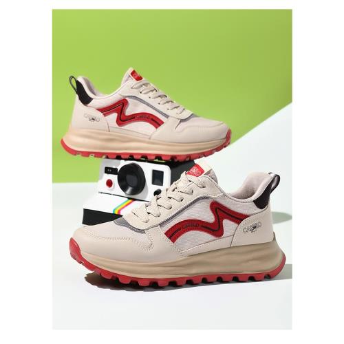 卡帝樂鱷魚老爹鞋2025春季新款真皮休閑運動鞋復古德訓鞋跑步鞋