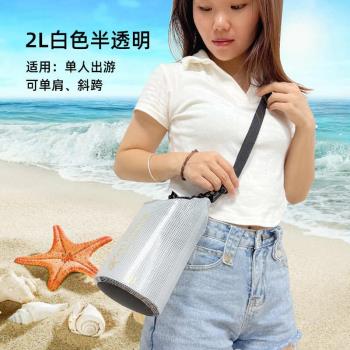 包水桶包防水袋沙灘漂流游泳包戶外可單肩斜跨手機袋半透明夾網