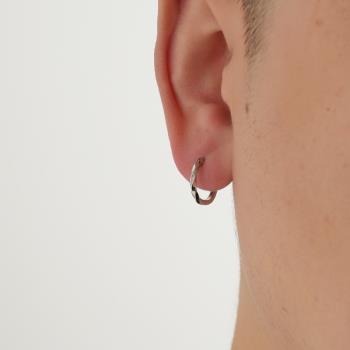 YiJian s925純銀耳環男莫比烏斯耳飾女小眾感耳圈微鋯石設計ins