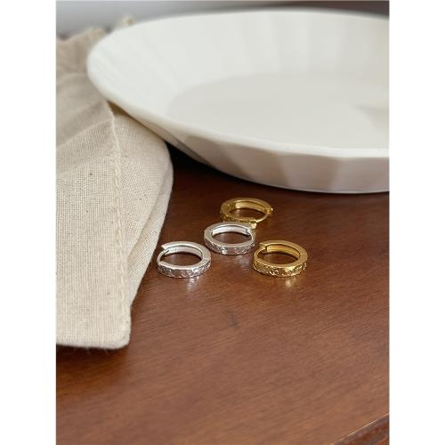 有跡MilkyWay碎冰冰素圈耳扣波光粼粼通體s925純銀韓簡約基礎耳環