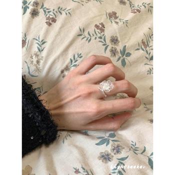 【尋光】S925通體純銀白色梅花戒指女國風設計感氣質新中式食指戒