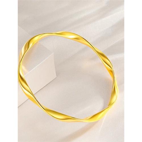 老祥鳳足金包足銀999金包銀莫比烏斯手鐲愛意無限循環情人節送女