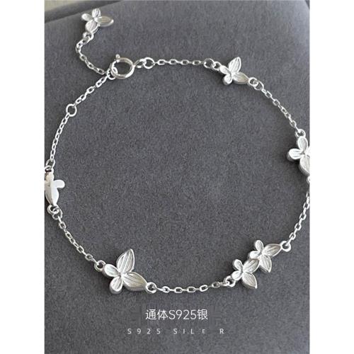 通體S925純銀蝴蝶手鏈女款小眾設計感甜美氣質高級感手飾禮物輕奢