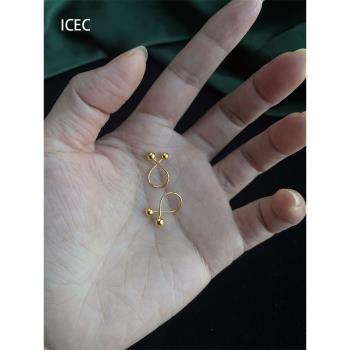 S925純銀交叉小圓珠耳環女氣質簡約小巧日常百搭設計感高顏值耳飾
