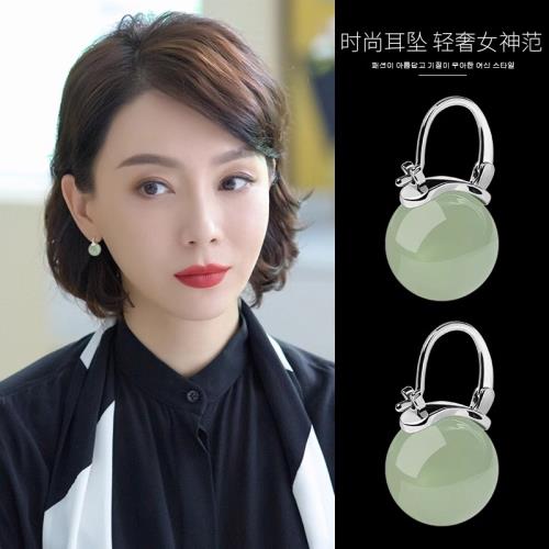 和田玉耳環女2026新款爆款高級感輕奢純銀翡翠耳釘古風玉石耳飾|耳環
