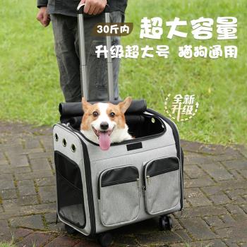 寵物拉桿箱靜音萬向輪狗狗外出包小型犬揹包小狗手推車行李箱大號