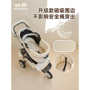 寵物推車圍邊防臟巾可拆洗墊子枕雙面三件套好清洗邊緣墊貓狗通用