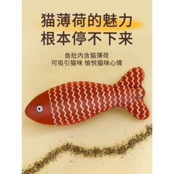 貓咪磨牙玩具幼貓小魚造型吸引小貓自助逗貓棒解悶寵物貓貓模擬魚