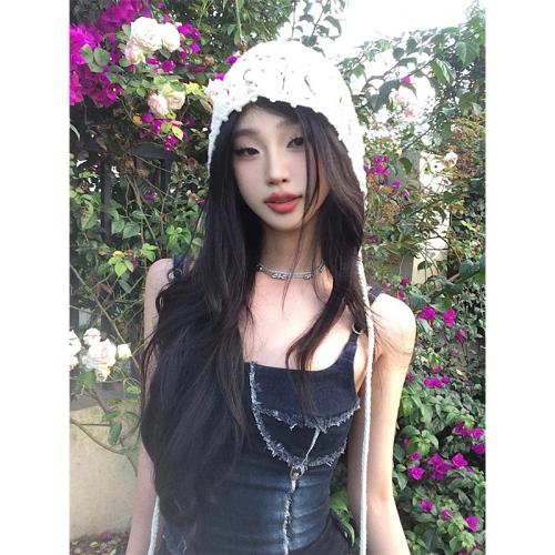 (免運)Crazy Ladys 設計感牛仔吊帶背心女夏季新款小眾毛邊修身短款上衣