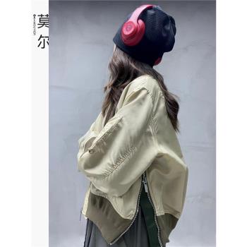 (免運)原創2025春季新款棒球服美式復古飛行員夾克短外套女高級感春秋穿