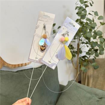 Amy Carol木桿系列魚線逗貓棒寵物貓玩具可替換雞毛羽毛鵝毛
