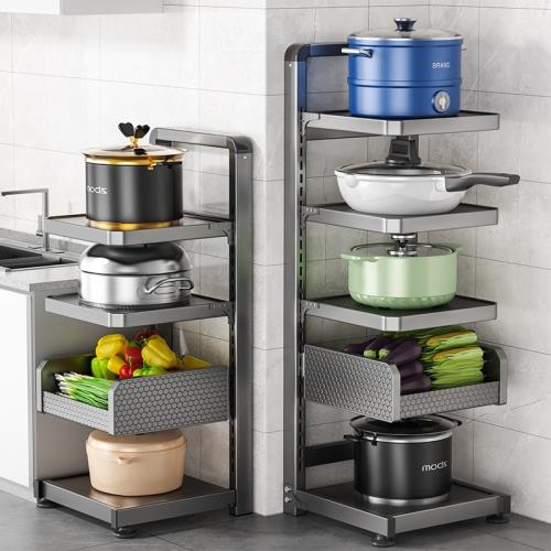 德國FZY廚房置物架落地多層鍋架鍋具蔬菜下水槽多功能菜籃收納架