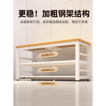 日本れた廚房置物架多功能落地切菜桌鍋具微波爐收納架多層工作臺