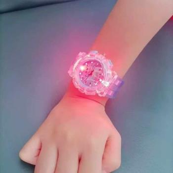 愛莎公主兒童手錶電子發光卡通幼兒園-歲女童女孩玩具國產腕錶