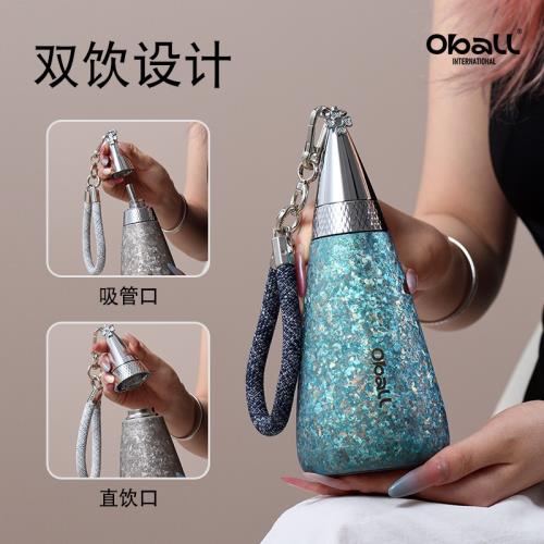 女神杯純鈦保溫杯女高顏值咖啡杯吸管水杯2024新款送禮便攜鈦杯子