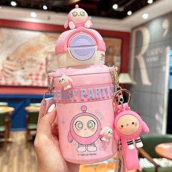 日本兒童316保溫杯蛋仔派對雙飲吸管杯上學專用便攜美樂蒂水壺女