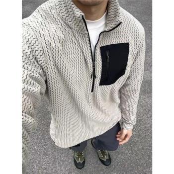 pata平替 R1 AIR 陽離子提花 立領抓絨衣 戶外透氣排汗保暖打底衫