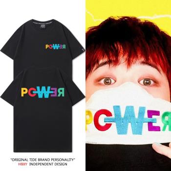 GD權志龍POWER新單曲同款字母印花T恤短袖男女情侶休閑粉絲周邊潮