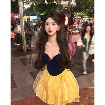 萬聖節服飾2025新款穿搭在逃白雪公主裙成人cos服套裝連衣裙子女