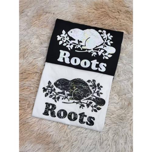 楓葉國海貍新款女士休閑時髦收腰彈力修身顯瘦圓領短袖T恤上衣