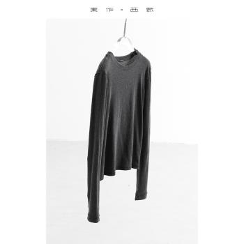 經典黑白灰~長袖圓領T恤女薄2025春季新款內搭打底衫百搭顯瘦上衣