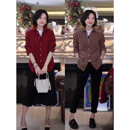 我是摩羯 布魯克林 100新疆棉16坑雙股燈芯絨復古百搭上衣襯衫