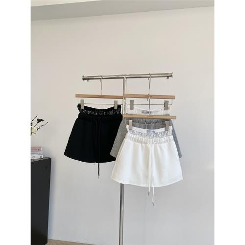 2025年春夏新款韓版休閑防走光百搭顯瘦松緊高腰蕾絲拼接半身裙女