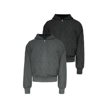 JCAESAR ZIPPER HOODIE枯樹提花衛衣 提花肌理 短寬插肩袖 可抽褶