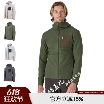 R1高階戶外波浪紋防風保暖秋冬情侶男女運動休閑中間層抓絨衣外套