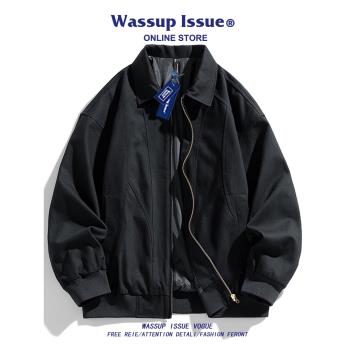 WASSUP ISSUE美式底特律工裝夾克男款春秋寬松休閑衣服情侶外套男