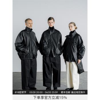 日本KYOKYO 聯名特殊紙質皮衣春秋男女飛行夾克薄外套Cluel雜志款