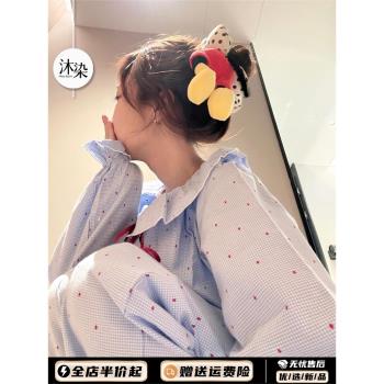 少女甜美公主風娃娃領睡衣女春秋款2025年新款柔軟舒適家居服套裝