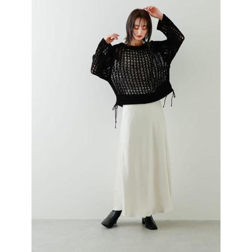 sen 春季新款 鉤花鏤空圓領套頭長袖針織衫上衣女