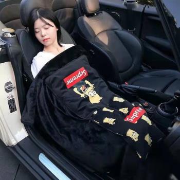 加絨高檔二合一空調被腰靠枕汽車