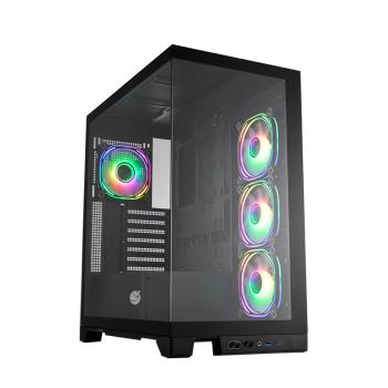Superchannel 視博通 LAH245(B) 電腦機殼 黑/M-ATX/背插式/Type-c/水冷排