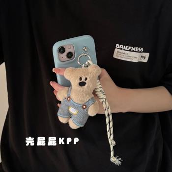 殼屁屁KPP可愛小熊公仔韓ins適用蘋果15ProMax手機殼iPhone13全包15新款16軟14Promax仿皮質硬殼保護套14