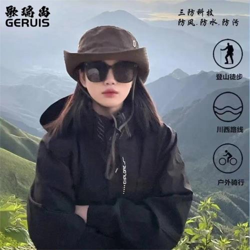 男女三合一沖鋒衣秋冬季情侶款戶外徒步休閑寬松夾克防風防水外套