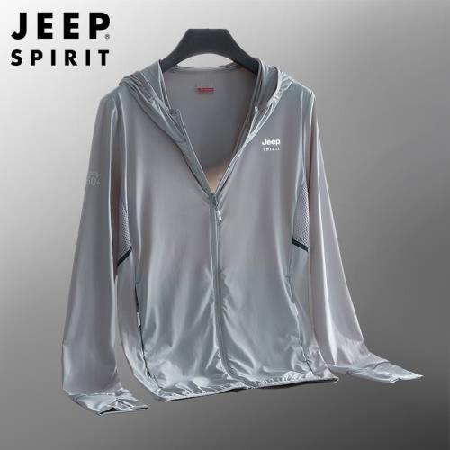 JEEP吉普冰絲防曬衣男防紫外線夏季連帽輕薄外套釣魚抗曬服2025新