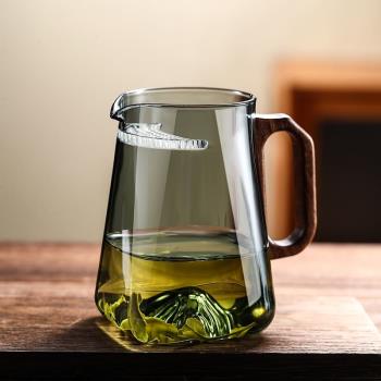 玻璃茶壺月牙過濾茶水分離家用綠茶杯泡茶器耐高溫茶具套裝公道杯