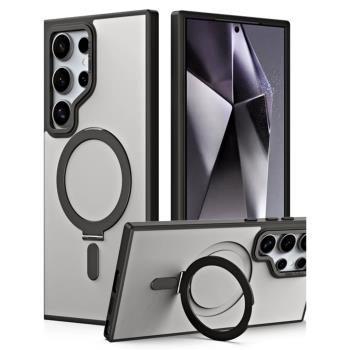 支點殼適用三星S24ultra手機殼新款S25ultra磁吸無線充電支架Galaxy S24+保護套s25+全包防摔純色高階感簡約