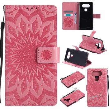 適用LG V60手機殼V50保護皮套LG V30/V40防摔軟矽膠全包邊太陽花翻蓋式