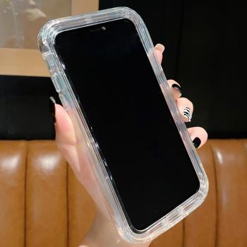 高畫質16透明14適用iphone13蘋果15/11promax手機殼12mini三合一XS防摔7/8簡約雙層二合一邊框軟矽膠
