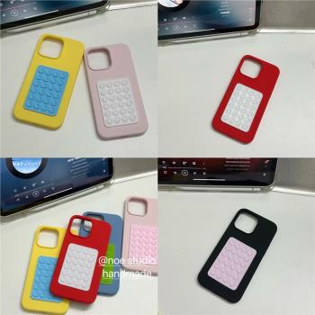 ins博主同款新款時尚秋冬撞色液態矽膠簡約韓風小眾適用iphone16promax/15pro蘋果14/13/12手機殼保護套防摔