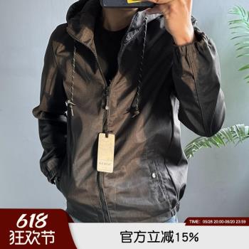 北美小眾 防風防水 春季男士簡約時尚寬松連帽休閑加絨夾克外套潮