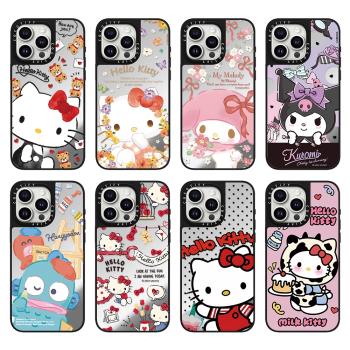 CASE聯名Hello Kitty凱蒂貓適用蘋果16promax手機殼iphone15鏡面MagSafe磁吸14pro保護套13日系卡通12可愛