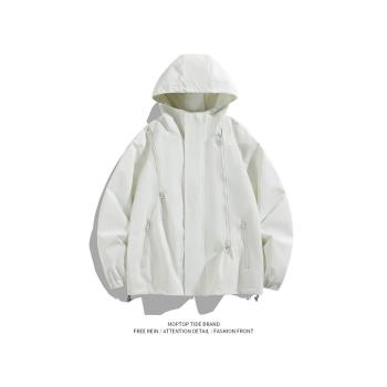 WH先生春秋季沖鋒衣外套男女薄防風防水登山服夾克上衣潮牌寬松