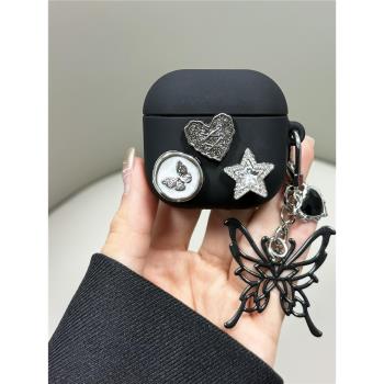 適用於airpodspro2蘋果無線耳機殼保護套airpods4新款airpods1/2/3代藍牙耳機防摔矽膠情侶小眾高階感DIY創意