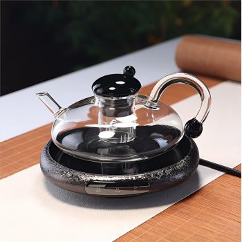 輕奢創意個性財鼠泡茶壺耐熱手工玻璃茶壺茶具電陶爐煮茶煮水茶壺