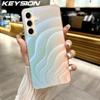 適用三星A55 5G輕奢手機殼A35女款水波紋A25高階感A14保護套A15鐳射ins潮流A54時尚簡約個性A34磨砂A24保護殼