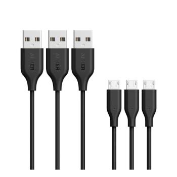 日本版本進口安克Anker安卓MicroUSB埠數據線充電線適用於手機移動電源0.3/0.9/1.8米超強耐用加長短線